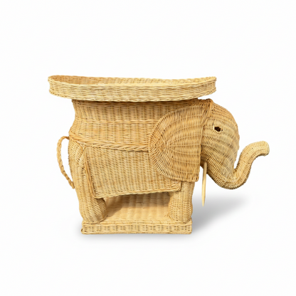 Wicker Elephant Side Table