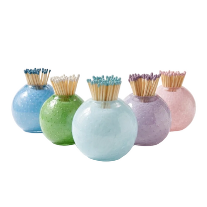 Hand Blown Glass Matches holder and striker