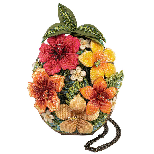 Floral Beaded Crossbody Handbag