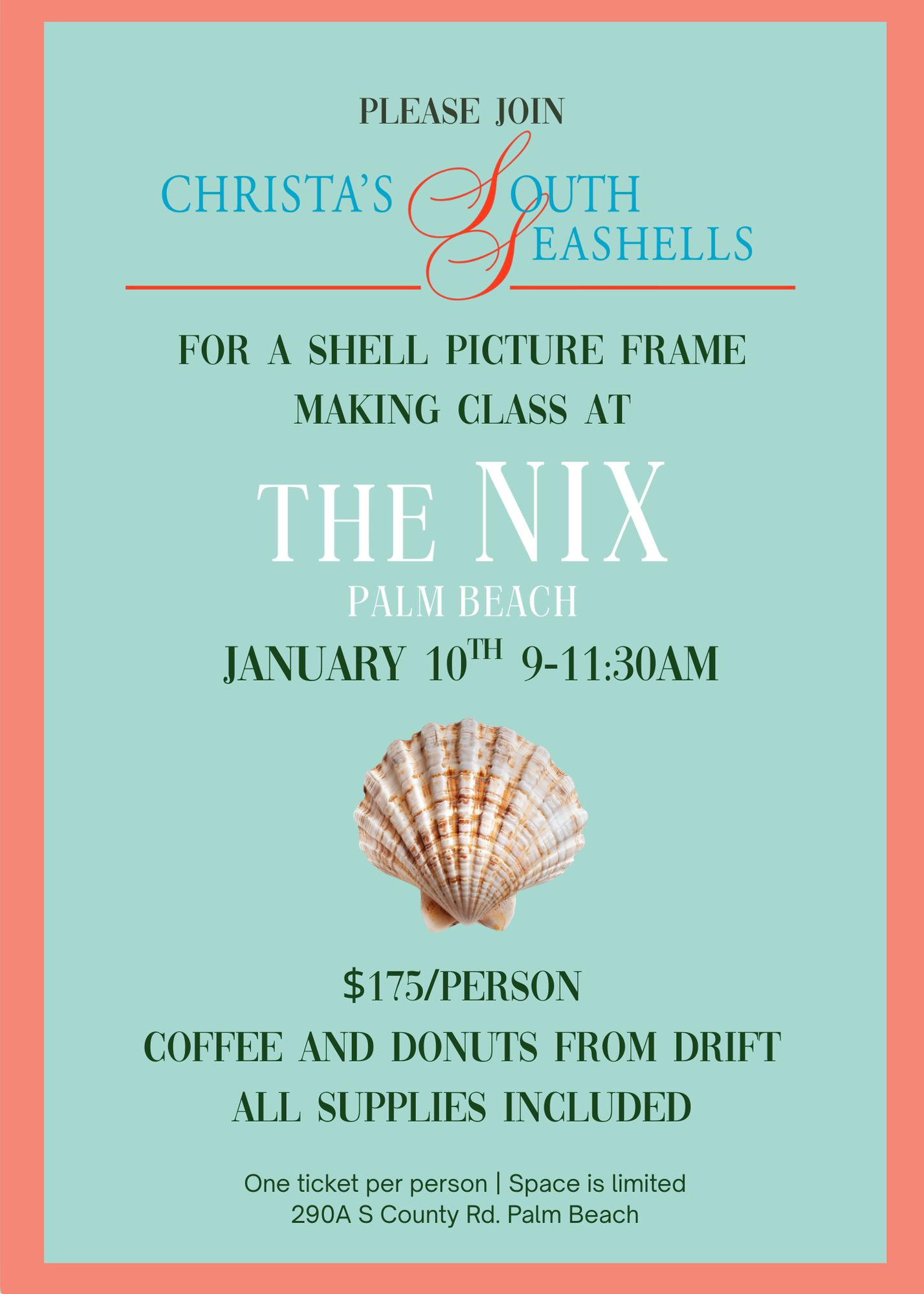 SHELL FRAME MAKING EVENT 1/10/26