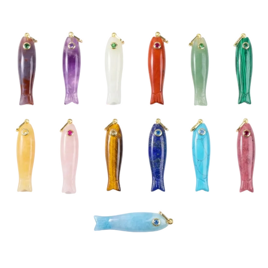Large Gemstone Fish Charms