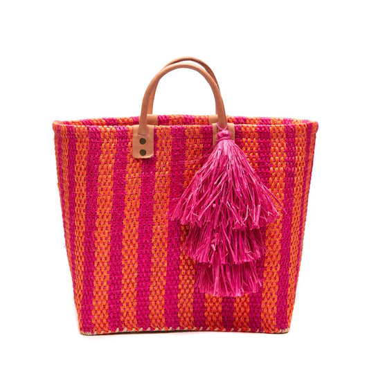 Sisal Tote Bag-Pink