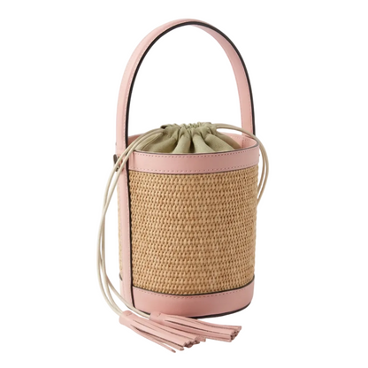 Raffia/Leather Bucket Bag Collection