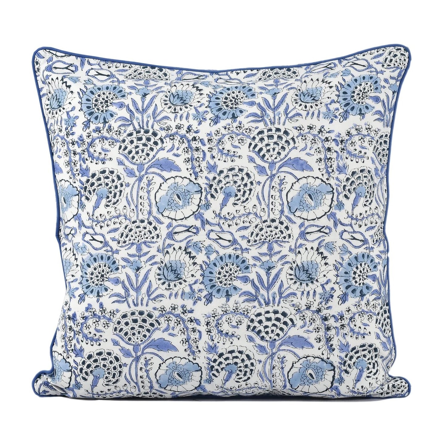 Lotus Block Print Pillow