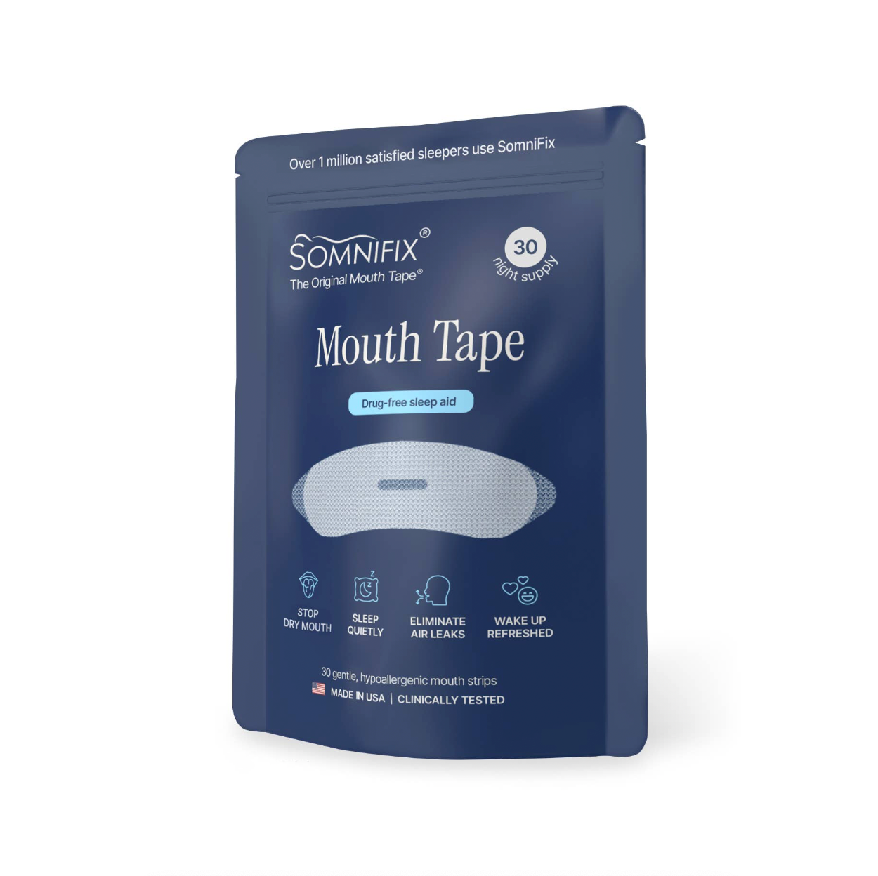 Somnifix mouth tape packaging on a white background
