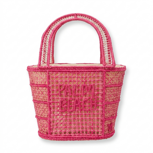 Pink Palm Beach Iraca Palm Bag