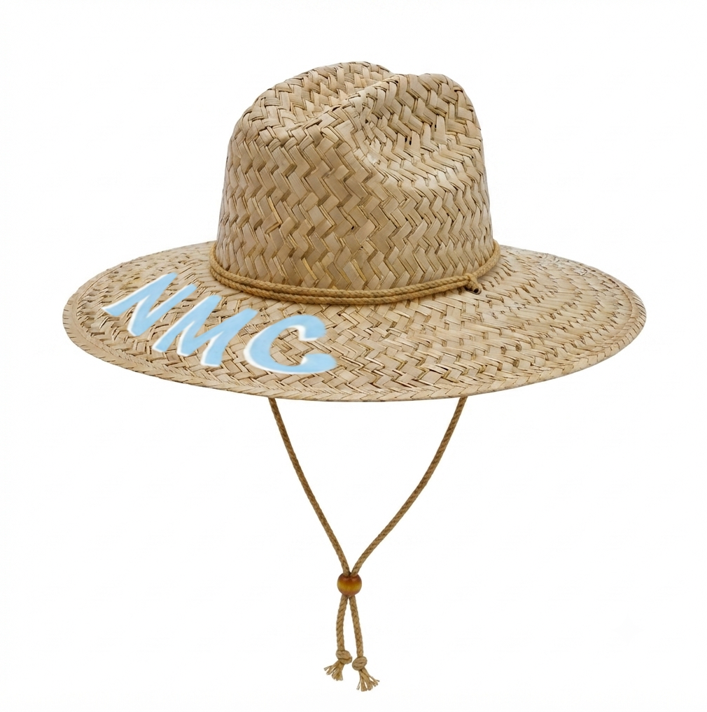 Custom woven lifeguard hat with painted instals
