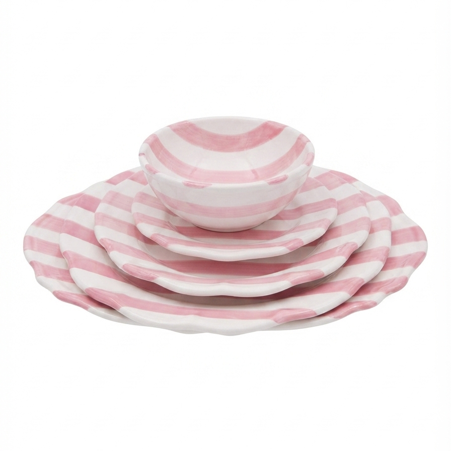 Pink Striped Tableware Collection