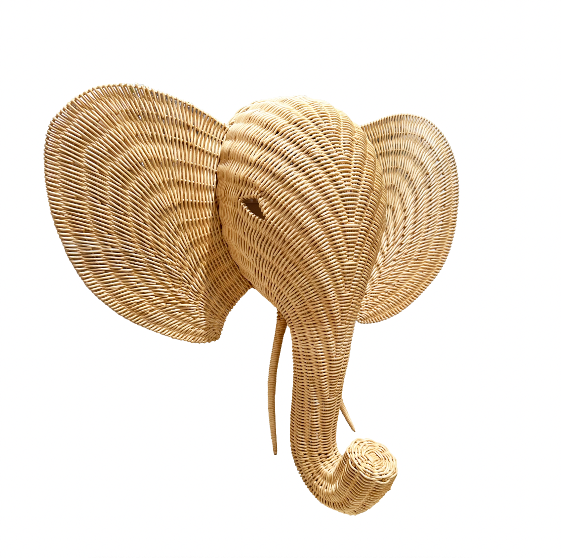 Wicker Elephant Wall Mount