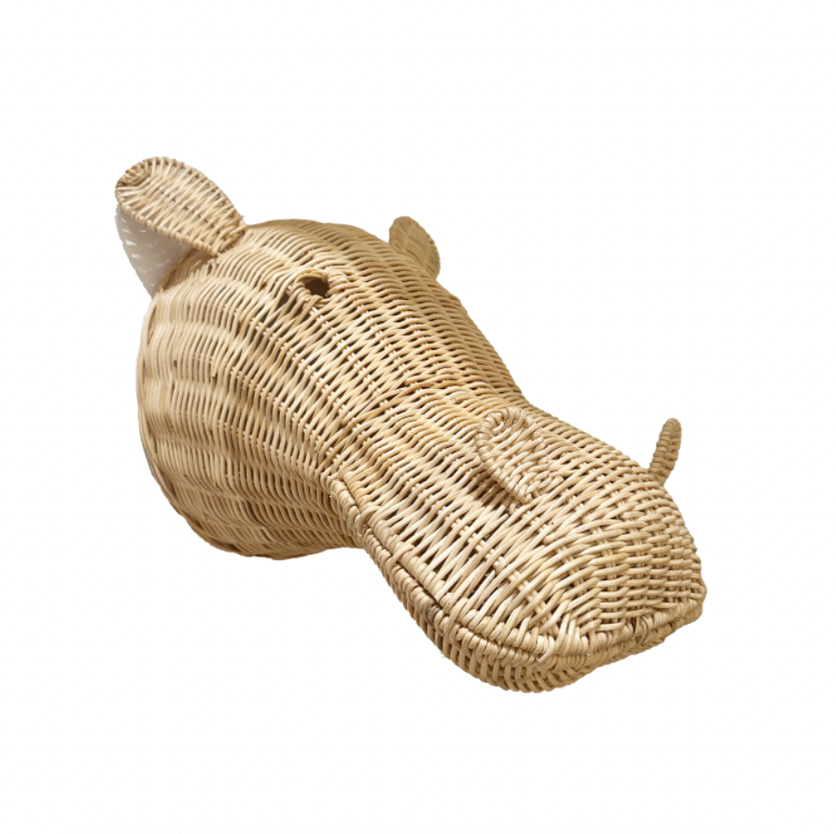 Wicker Hippo Wall Mount