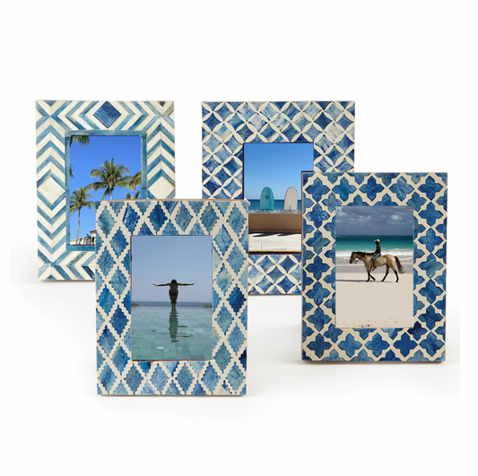 Blue Mosaic Bone Frames
