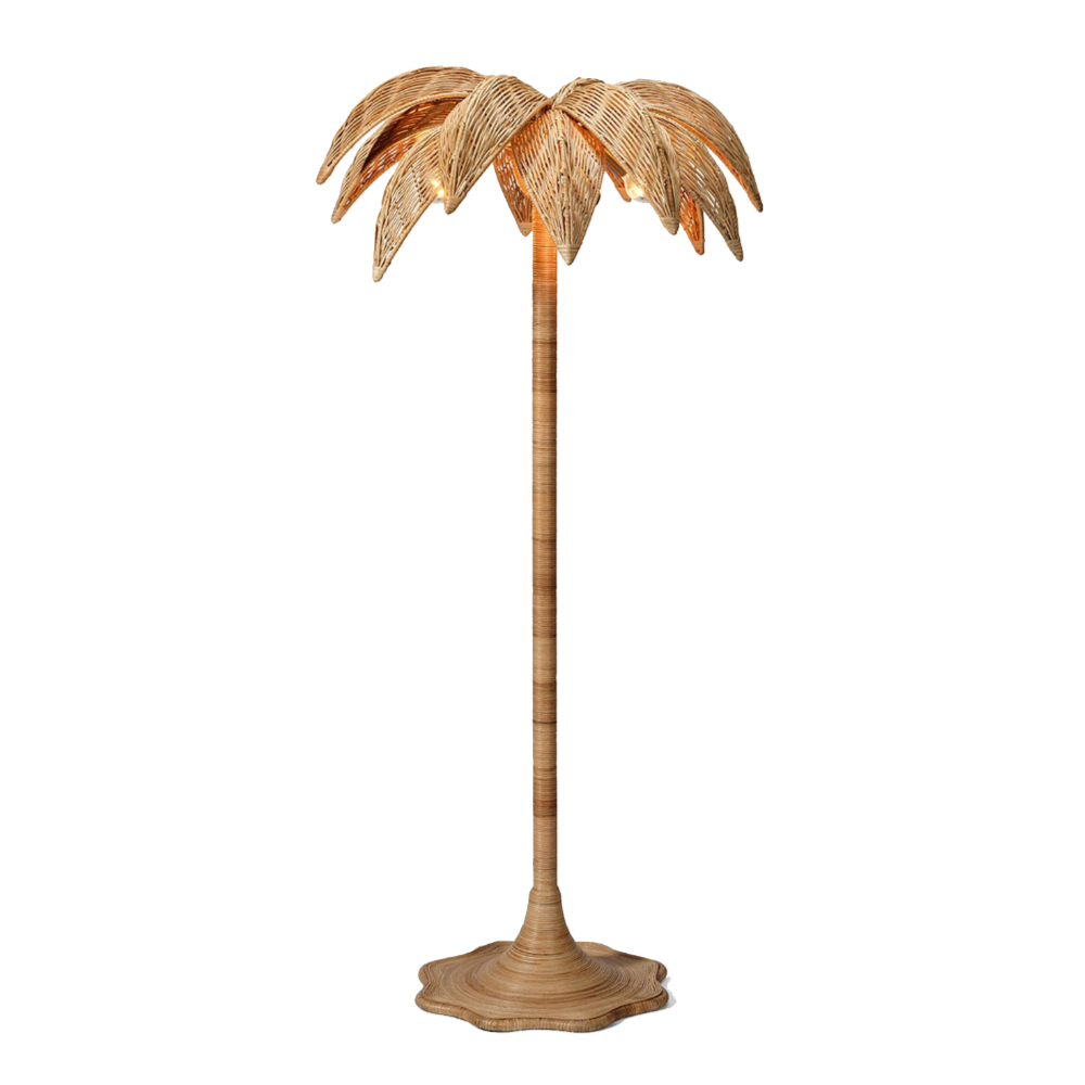 Rattan Palm Tree Floor Lamp