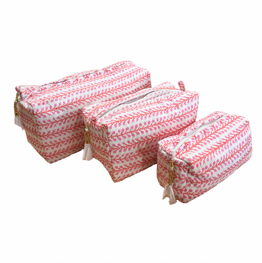 Pink Vine Cosmetic Bag