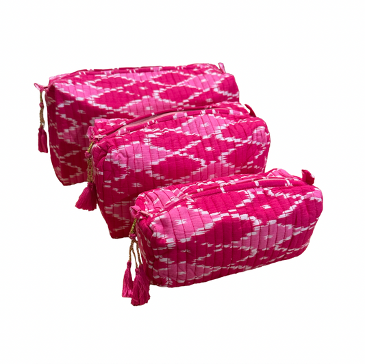 Pink Geo Cosmetic Bag