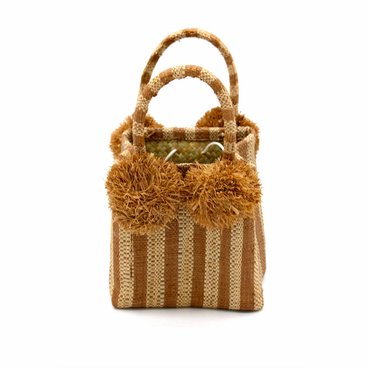 Mini Pompom Bag: Cappuccino