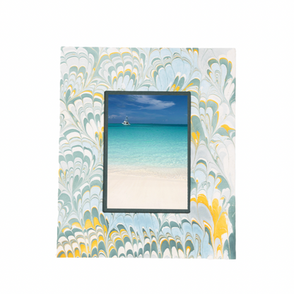 Marbled Picture Frame- Blue/Yellow