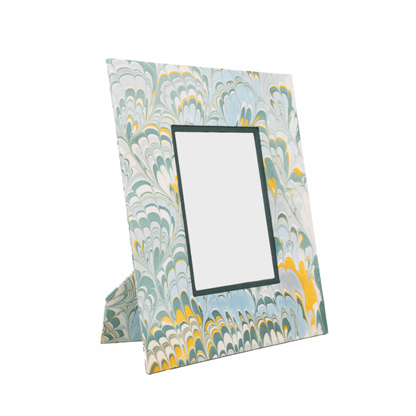 Marbled Picture Frame- Blue/Yellow