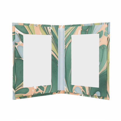 Marbled Picture Frame Folding Book- Peach/Green