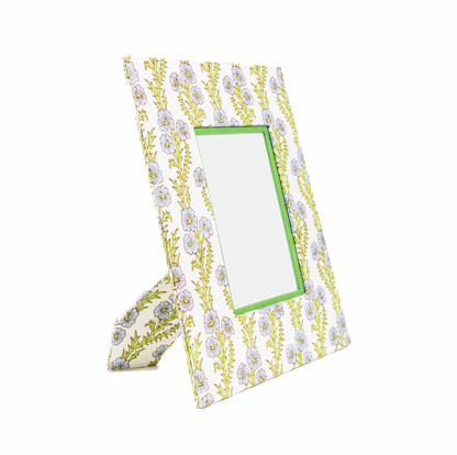 Blockprint Picture Frame- Blue Floral
