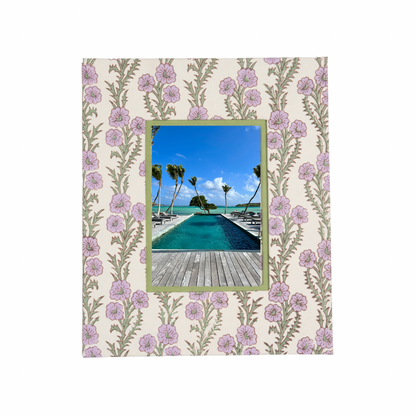 Block Print Picture Frame- Purple Floral
