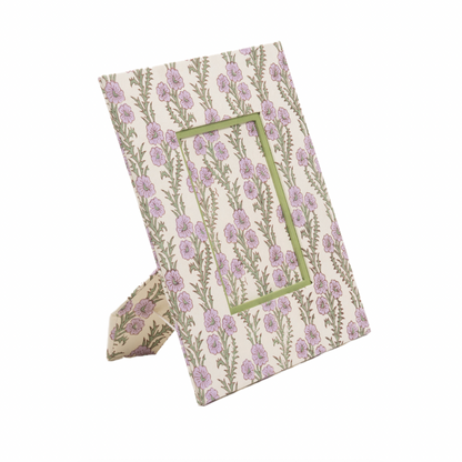 Block Print Picture Frame- Purple Floral