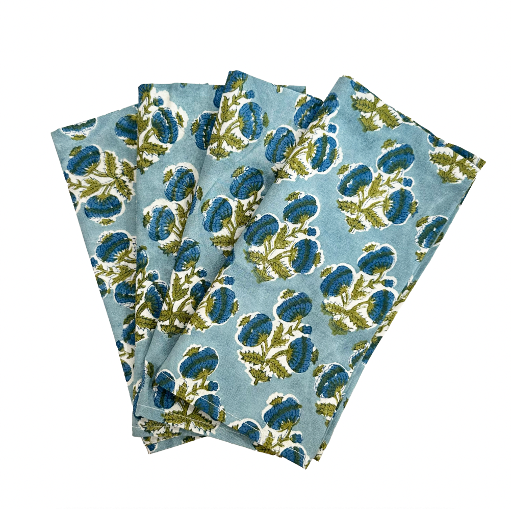 Napkins- Blue Flowers  S/4