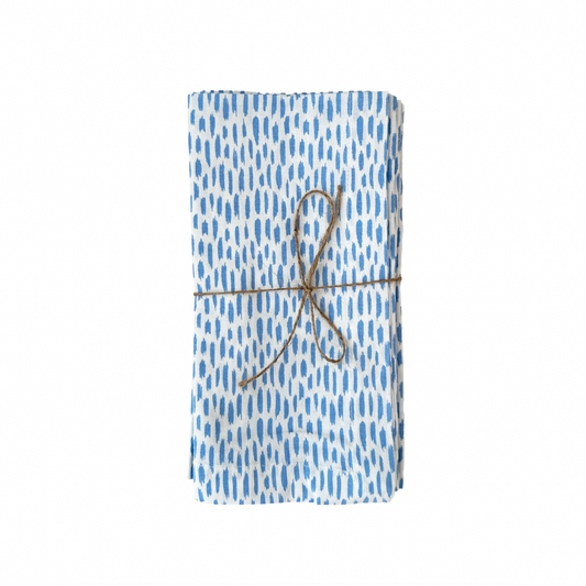 Block Print Napkin- Blue S/4