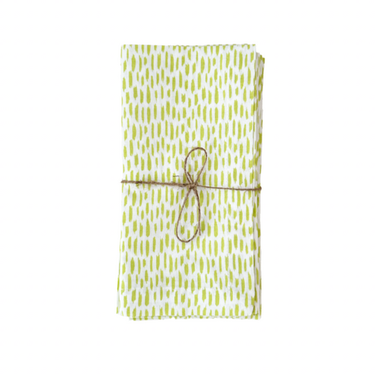 Block Print Napkin- Lime S/4