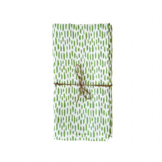 Block Print Napkin- Green S/4