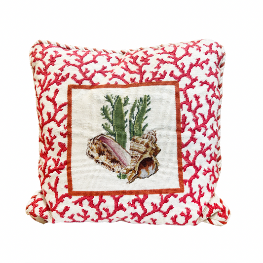 Needlepoint Shell Pillow