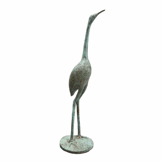 Bronze Crane Sculpture