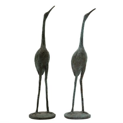 Bronze Crane Sculpture