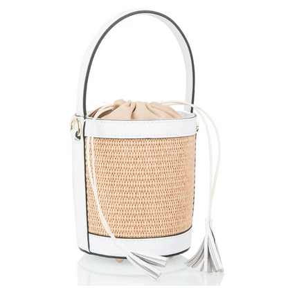 Raffia/Leather Bucket Bag Collection