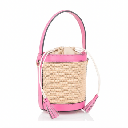 Raffia/Leather Bucket Bag Collection