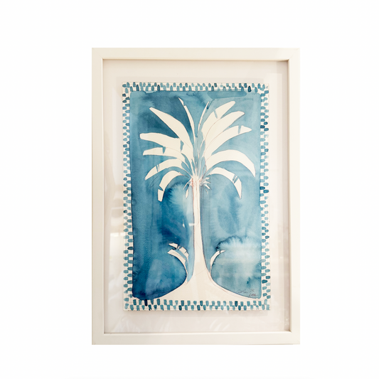 Lia Burke Libaire Blue Palm Watercolor