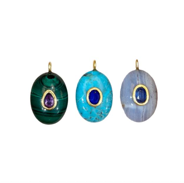 Oval Gemstone Charms