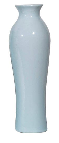Light blue ceramic vase on a white background