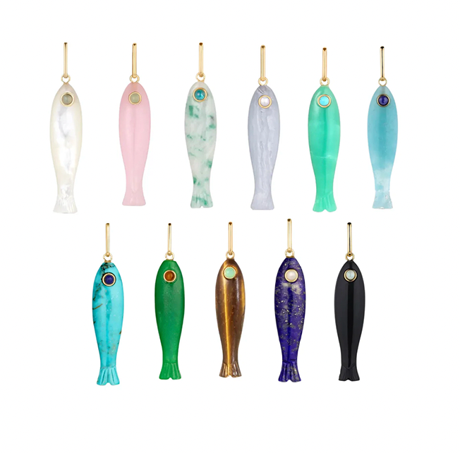 Gemstone Fish Charms