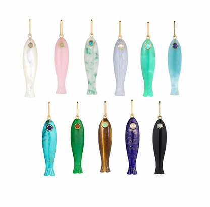 Gemstone Fish Charms