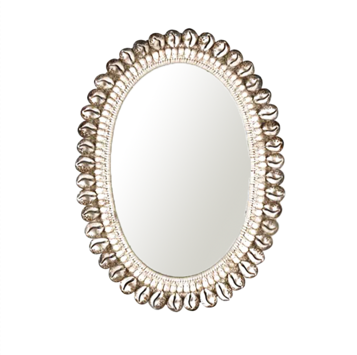 Nikki Oval Shell Mirror in Brown