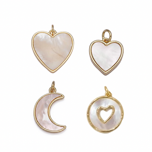 Mother of Pearl 24K Gold Filled Charms