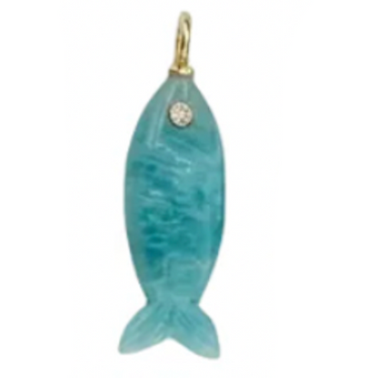 Mini Gemstone Fish Charms