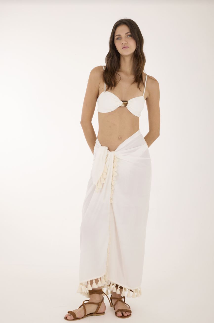 White Fringe Pareo