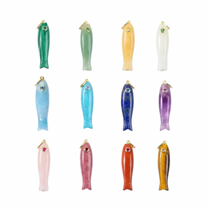 Large Gemstone Fish Charms