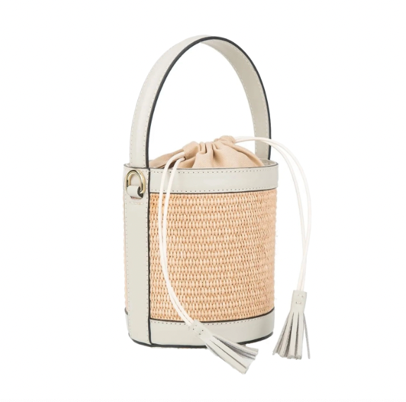 Raffia/Leather Bucket Bag Collection