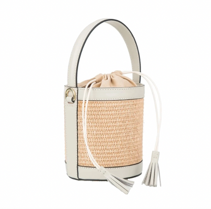 Raffia/Leather Bucket Bag Collection