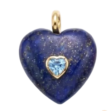 Double Gemstone Heart Charms