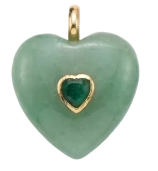 Double Gemstone Heart Charms
