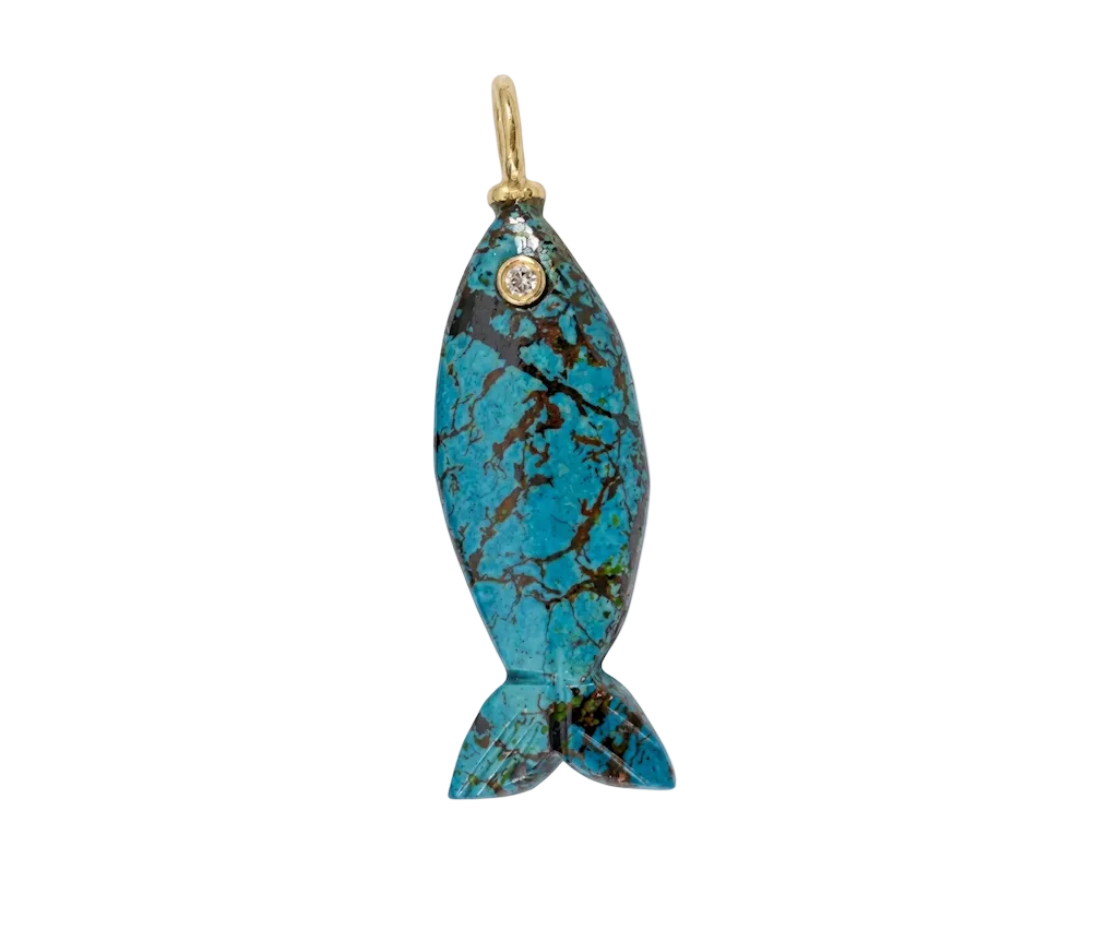 Mini Gemstone Fish Charms