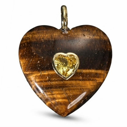 Double Gemstone Heart Charms